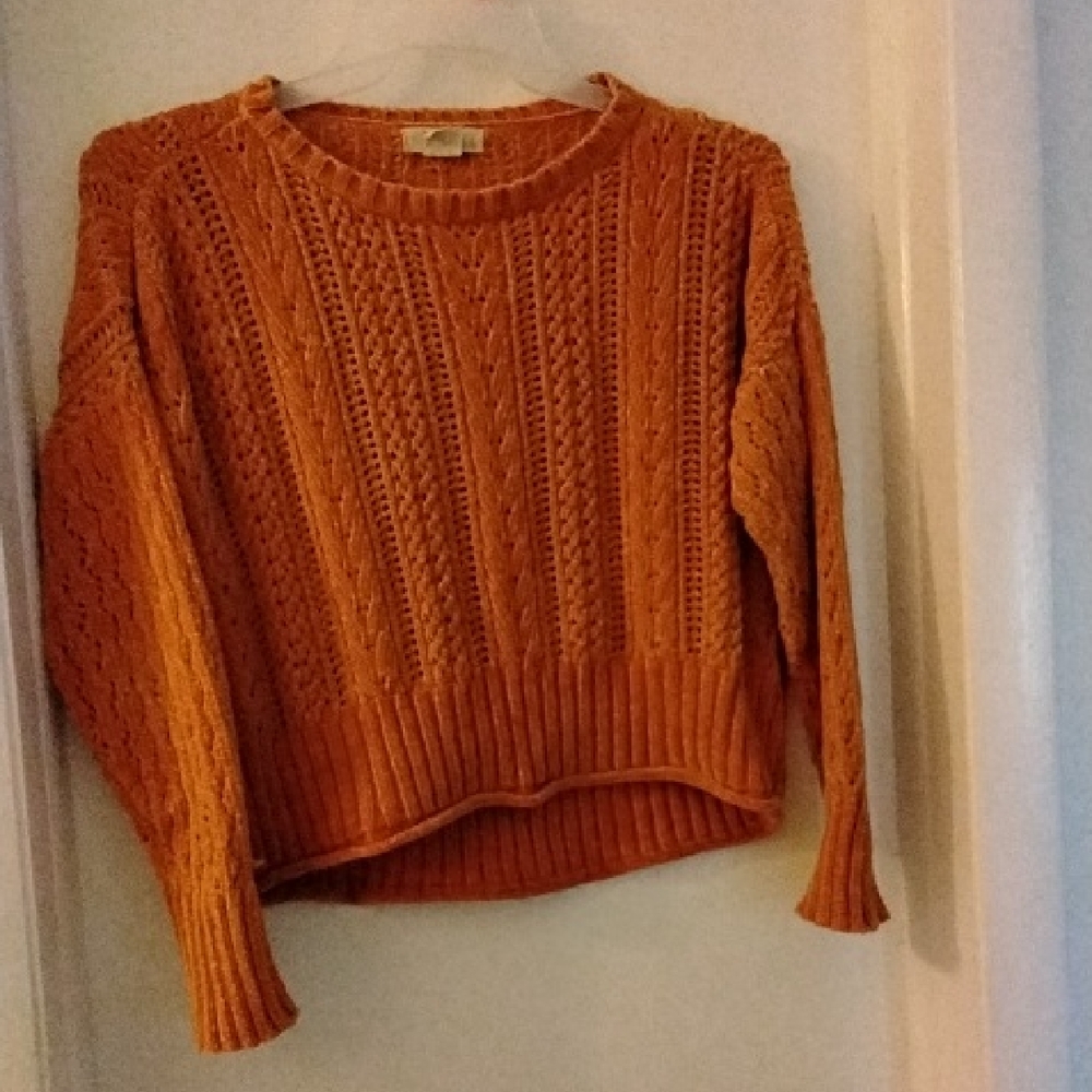 Women's Orange Cable Knit Sweater